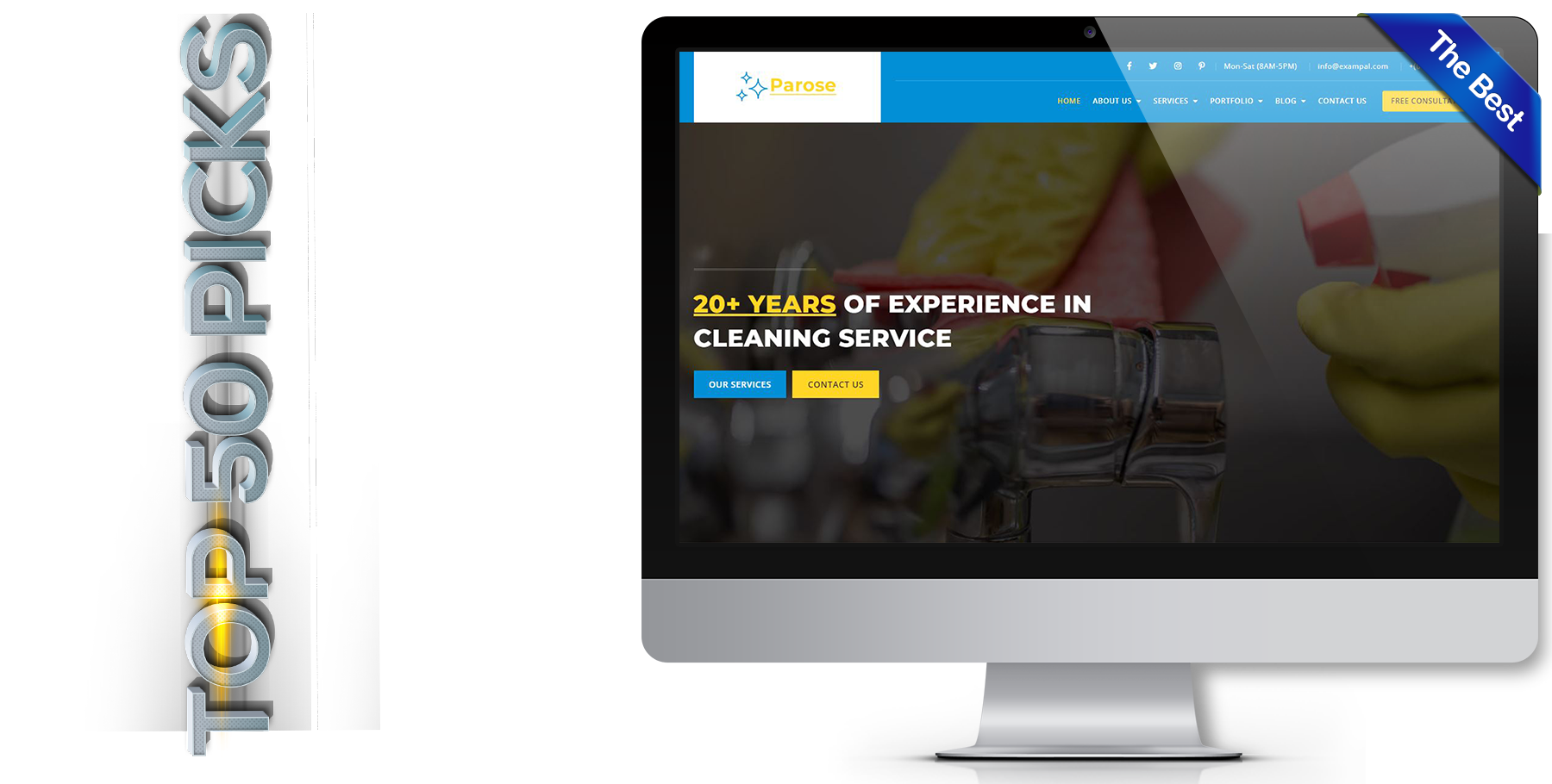 A website design in Cleaning Service called Parose