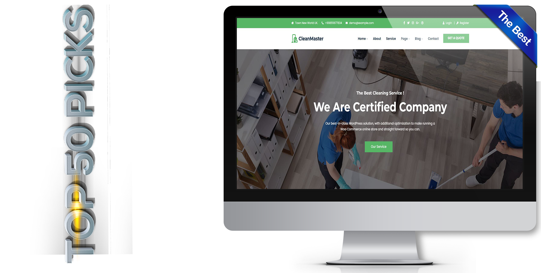 A website design in Cleaning Service called Cleanmaster