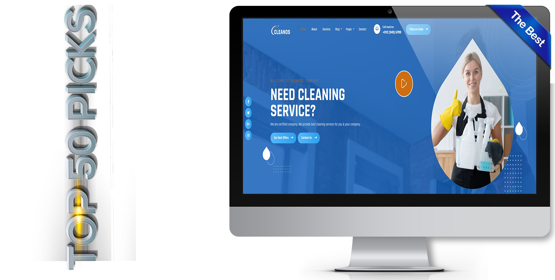 A website design in Cleaning Service called Cleanos