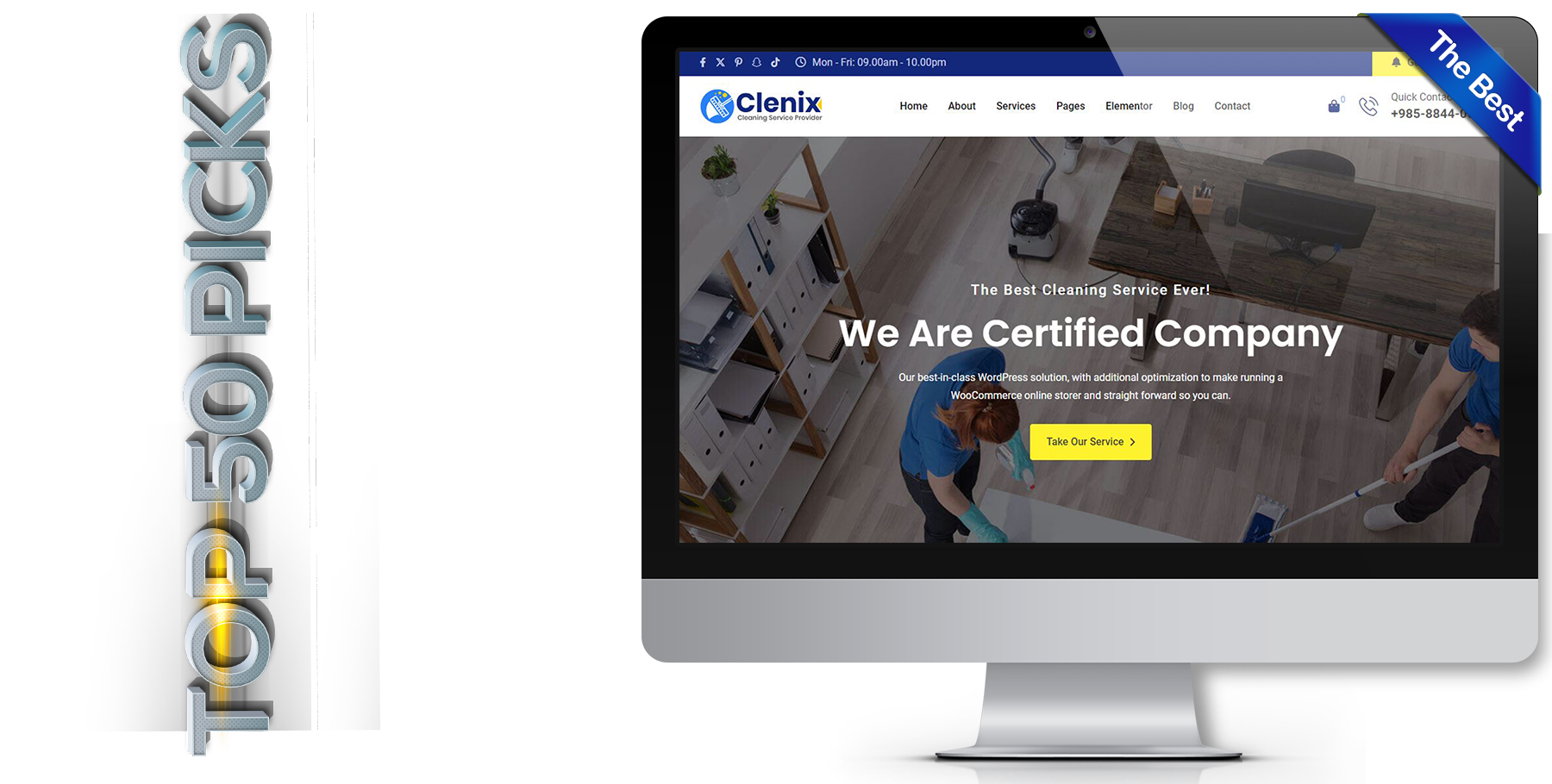 A website design in Cleaning Service called Clenix
