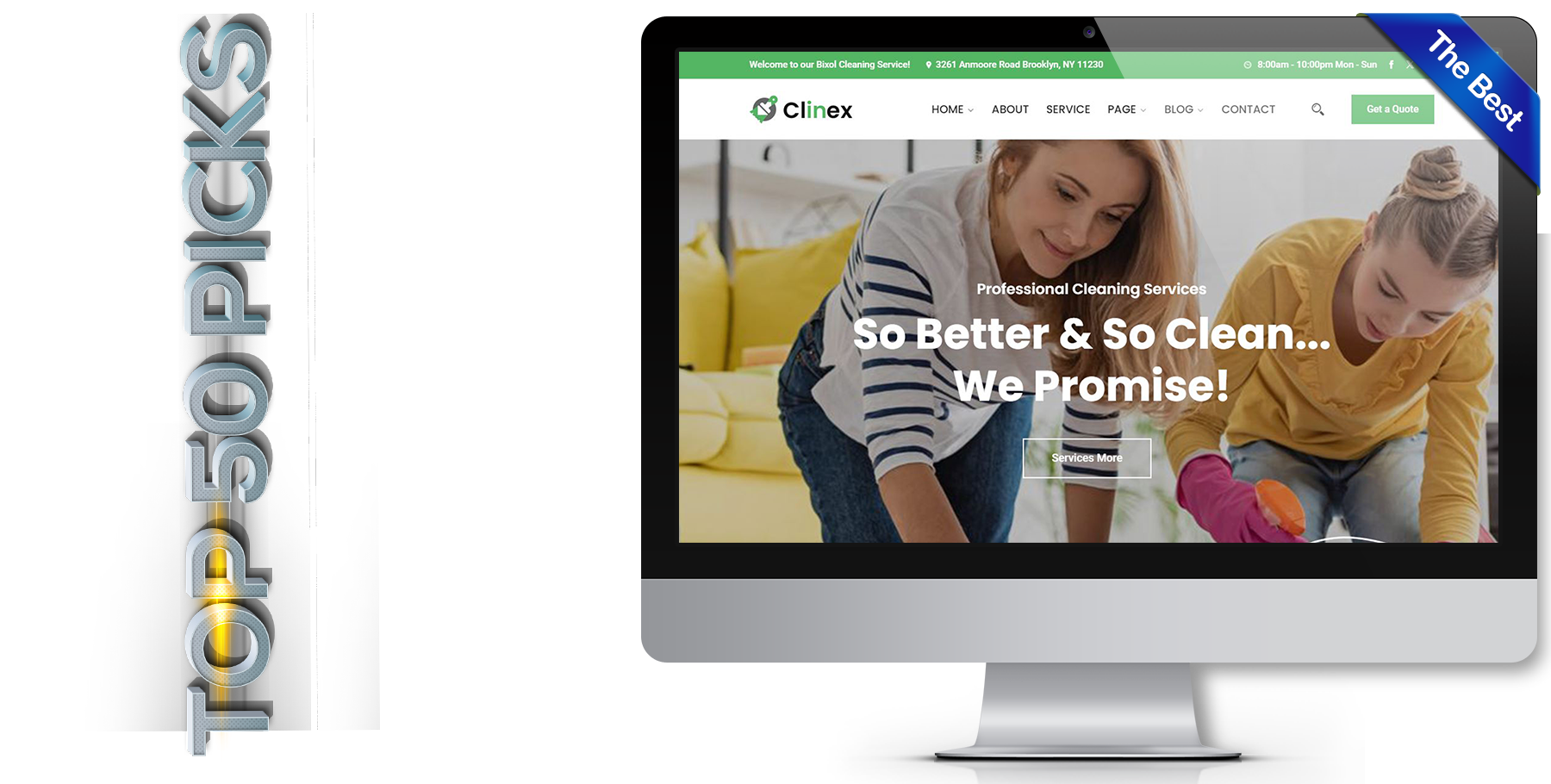 A website design in Cleaning Service called Clinex