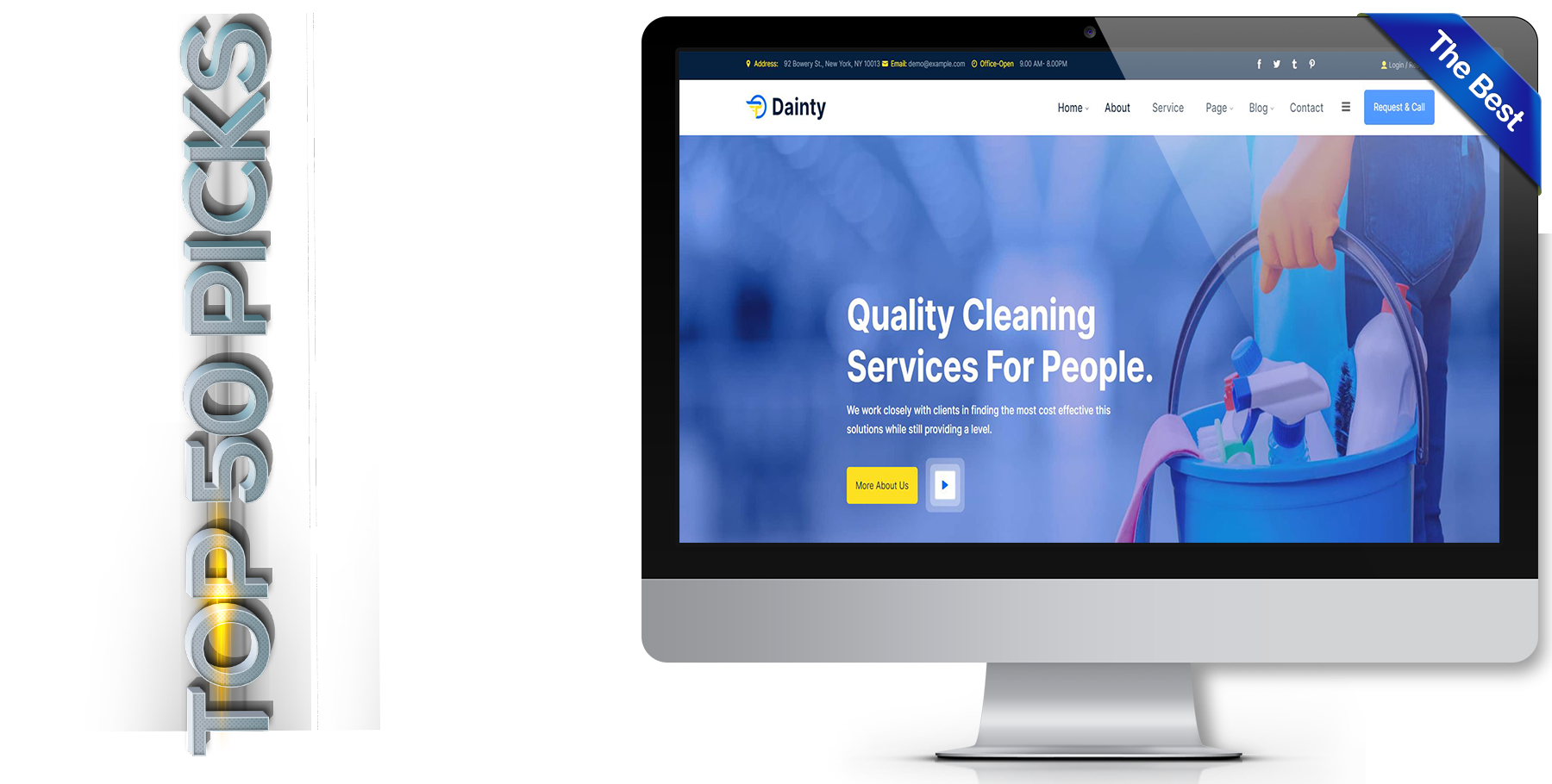 A website design in Cleaning Service called Dainty