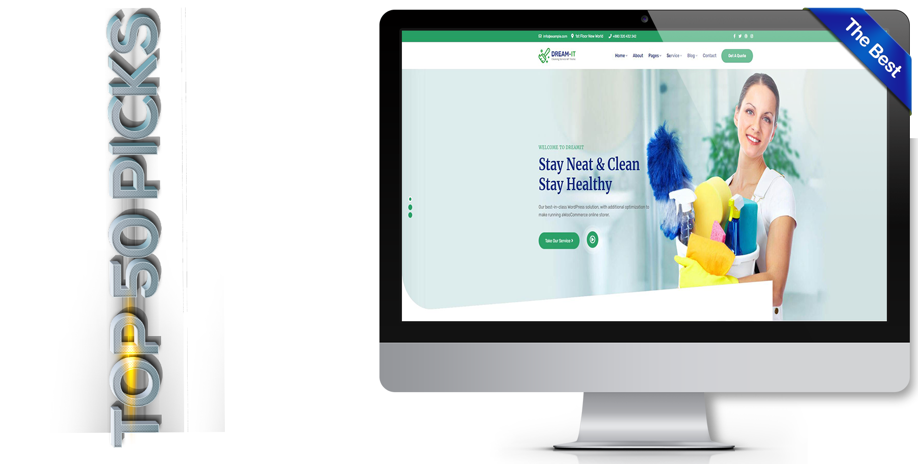 A website design in Cleaning Service called DreamIT