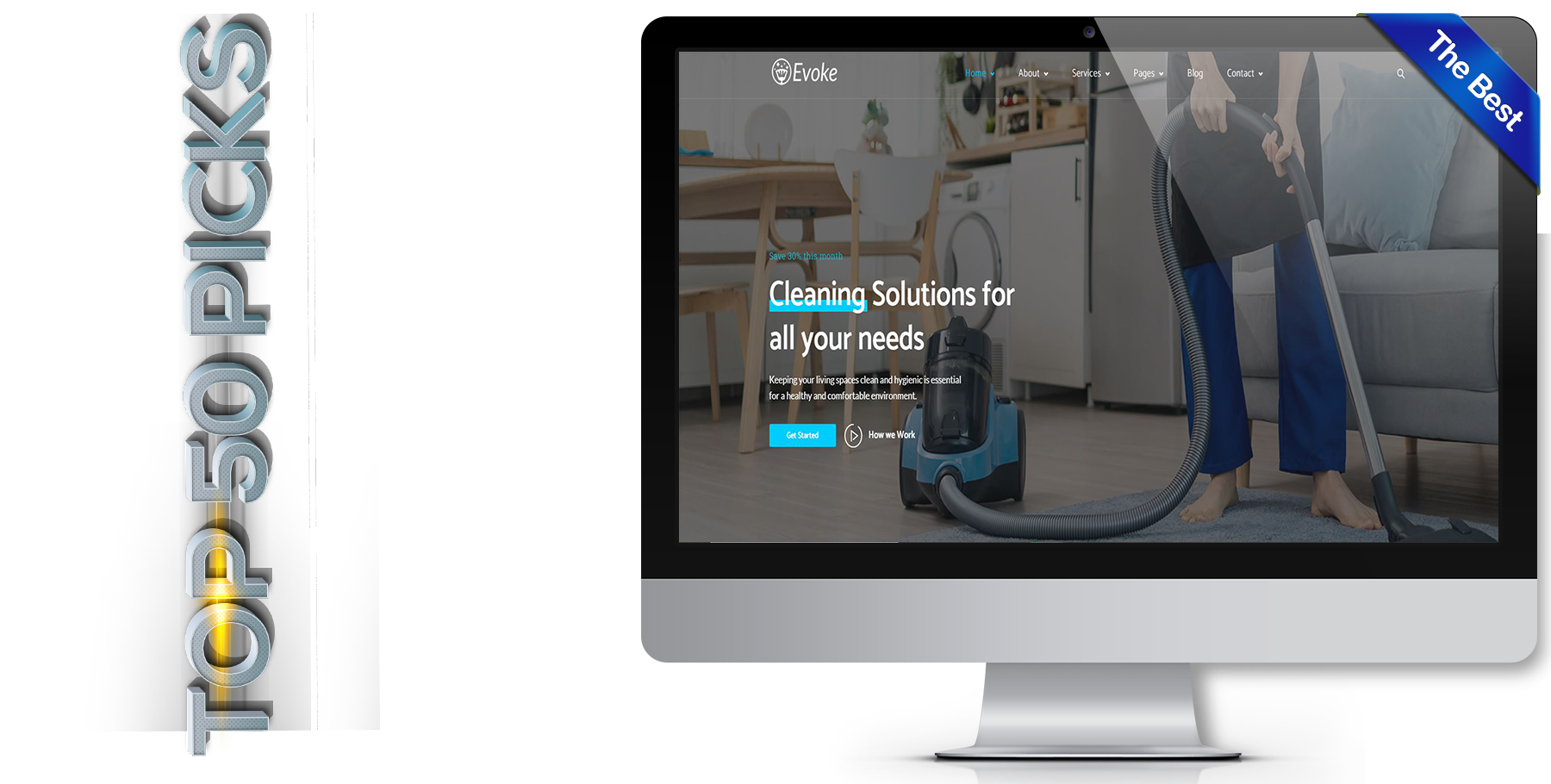 A website design in Cleaning Service called Evoke