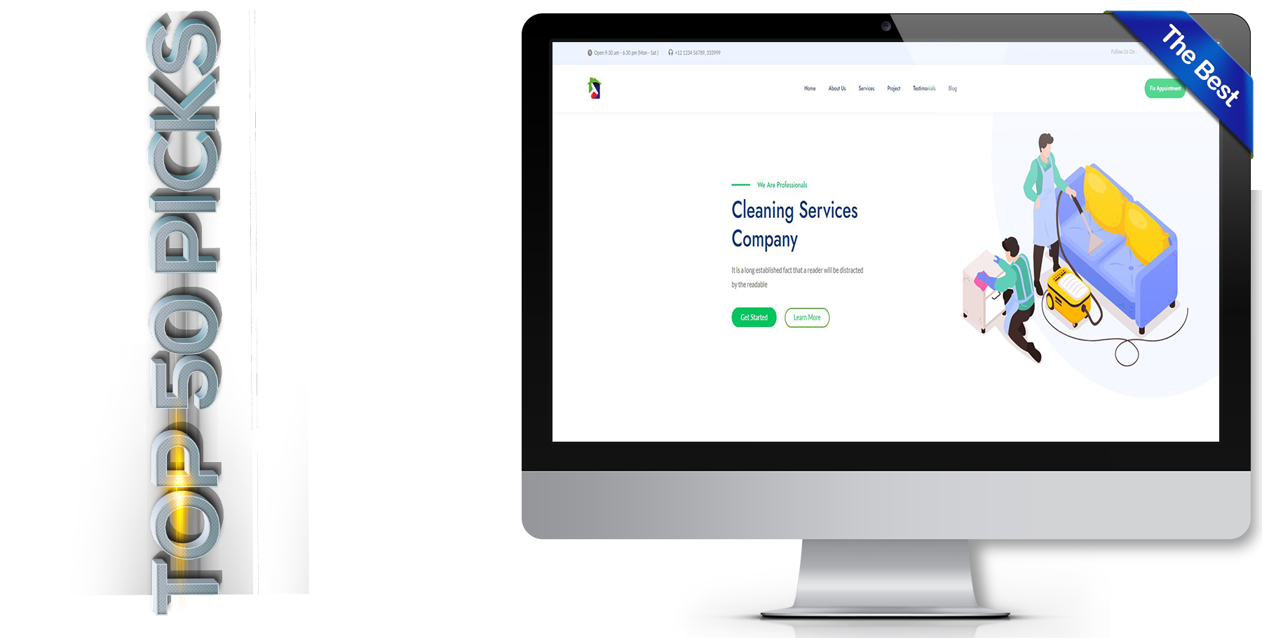 A website design in Cleaning Service called Exclean