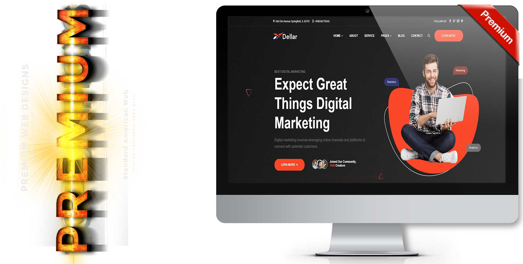 A website design in influencer