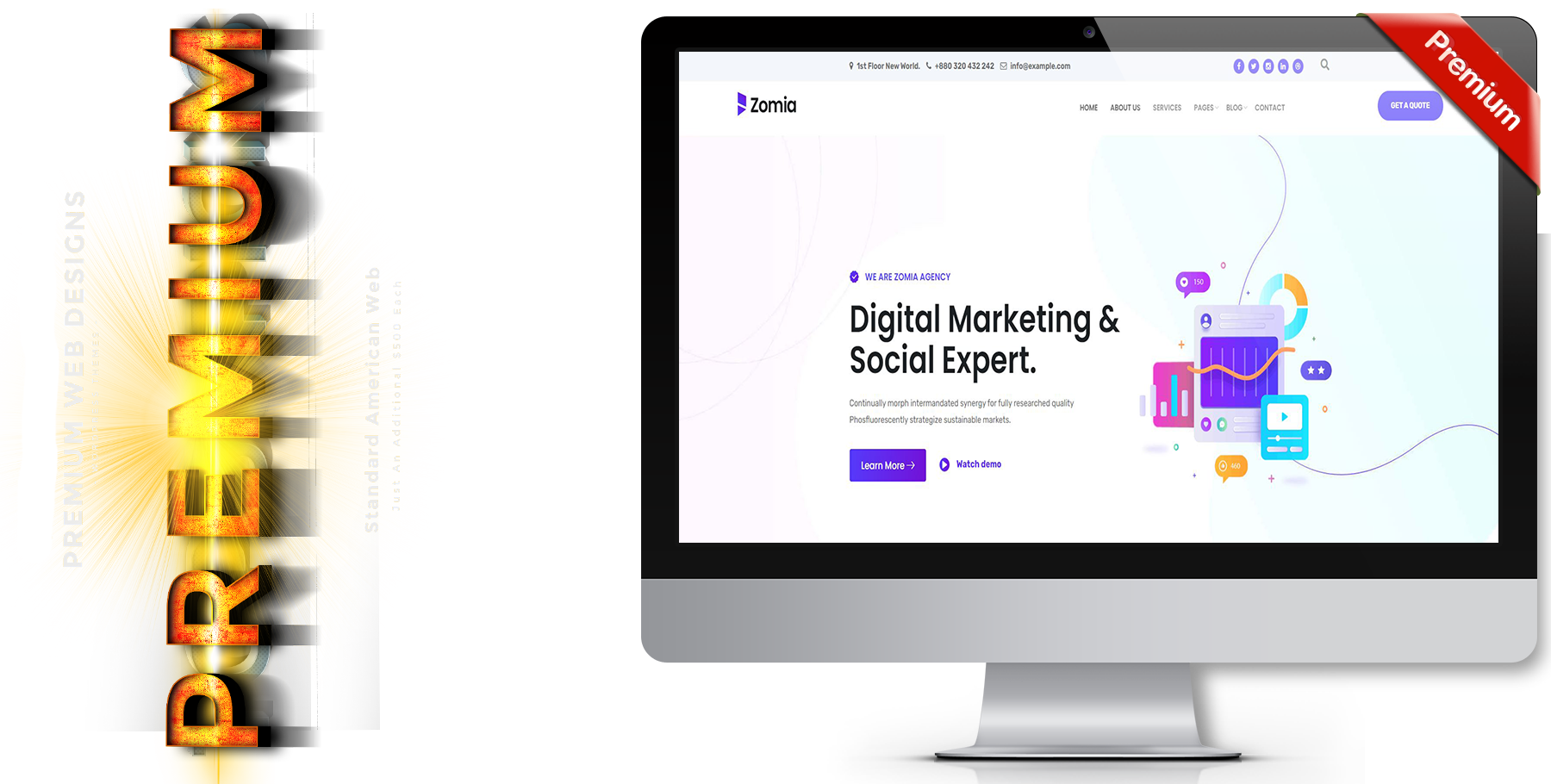 A website design in influencer