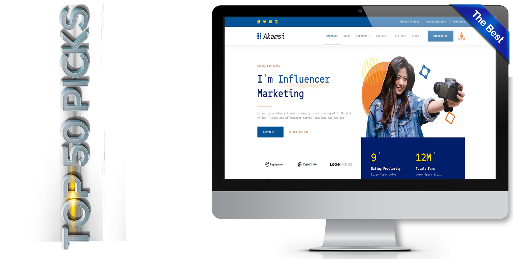 A website design in influencer called akamsi