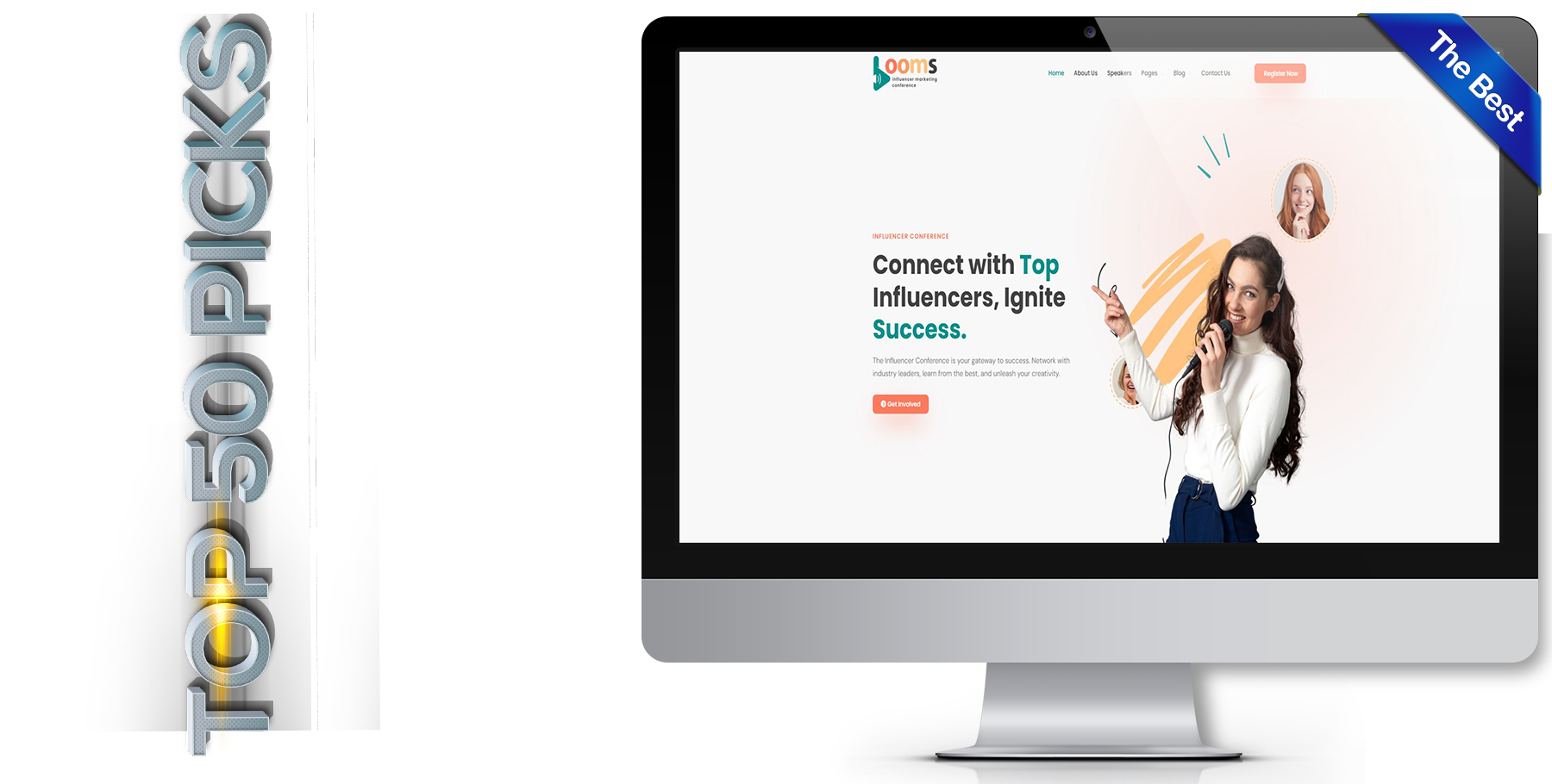 A website design in influencer called booms