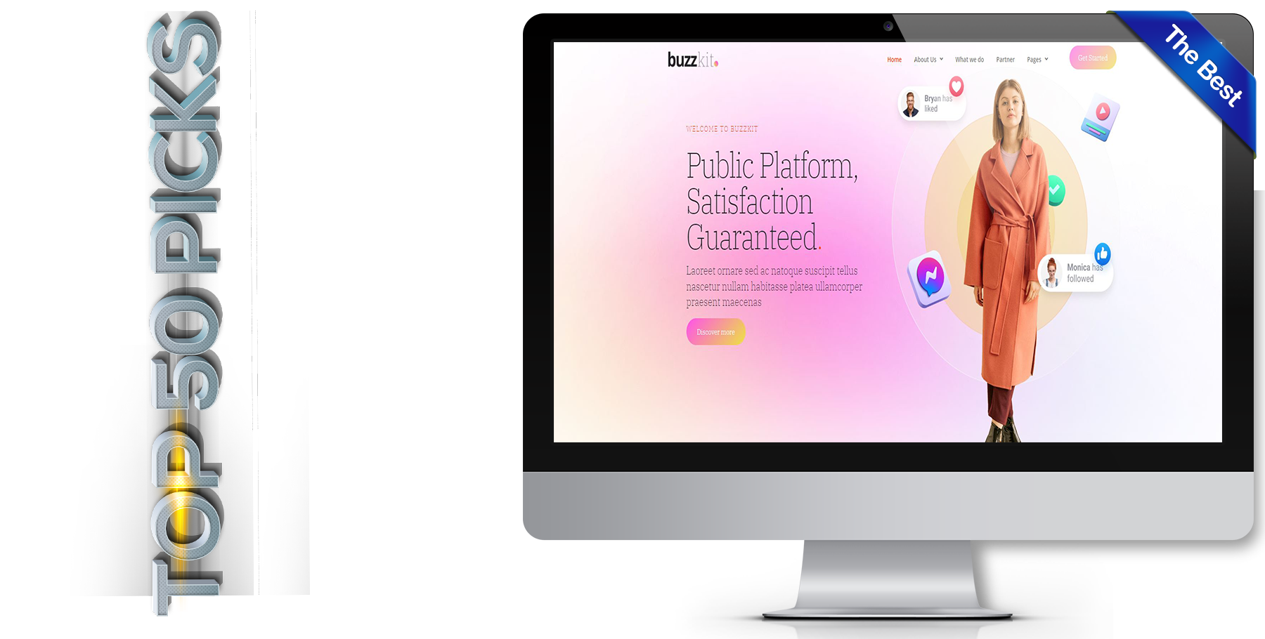 A website design in influencer called buzzkit