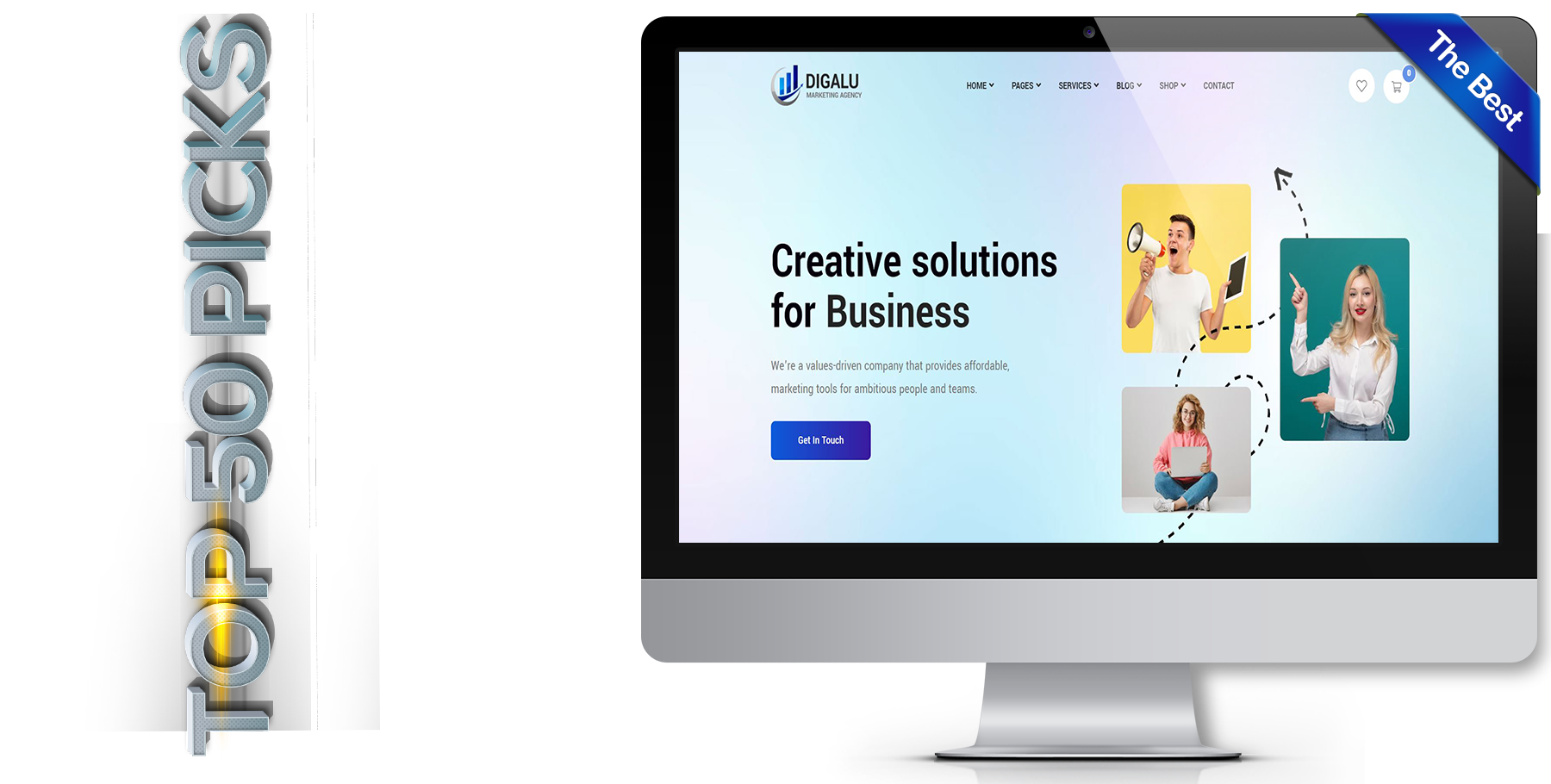 A website design in influencer called  Digalu
