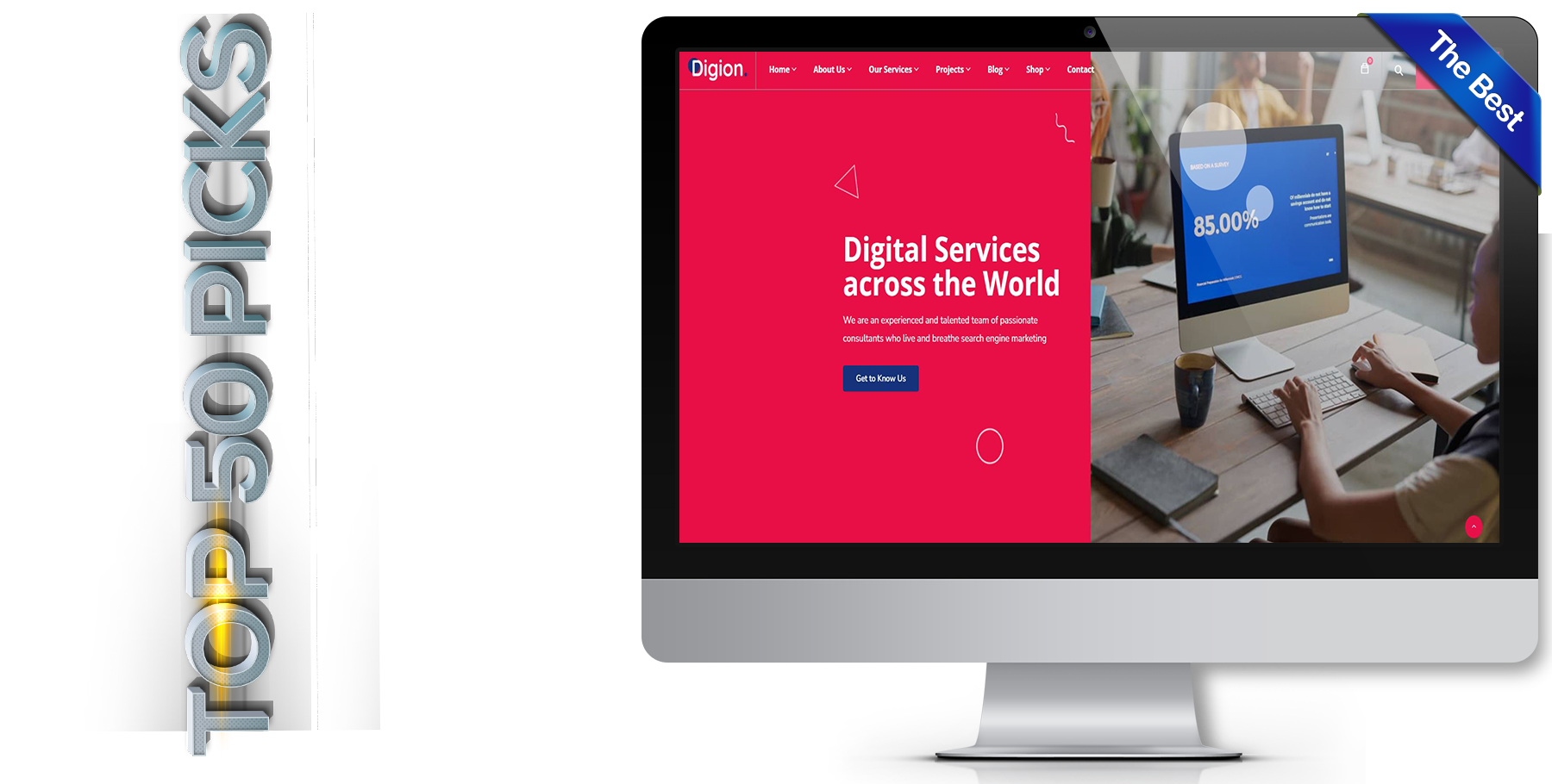 A website design in influencer called digion
