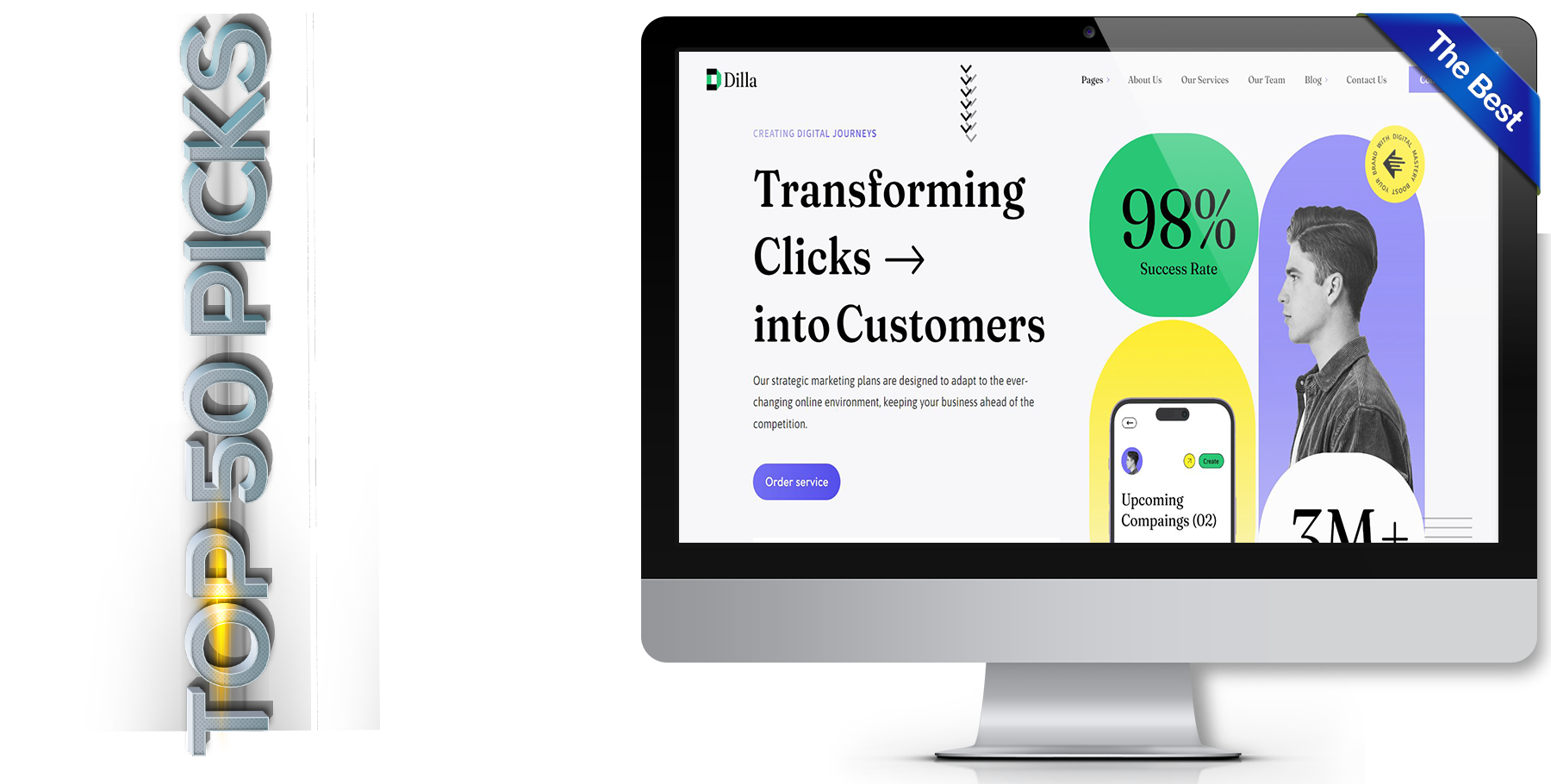 A website design in influencer called dilla
