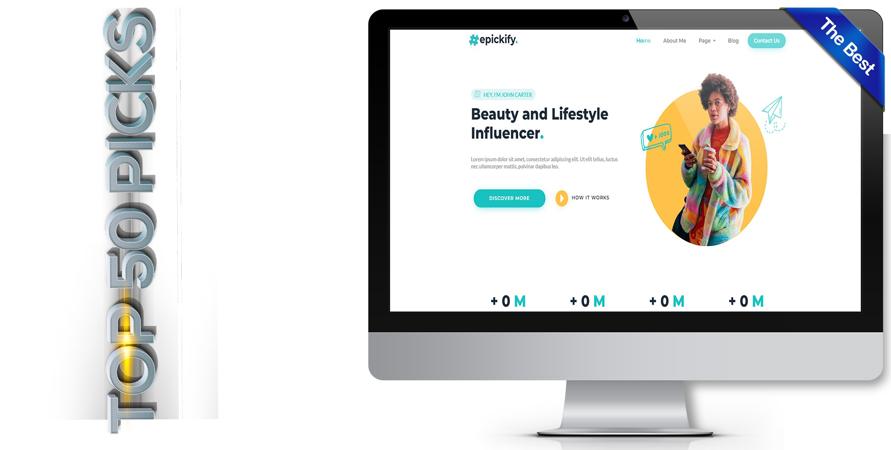 A website design in influencer called Epickify