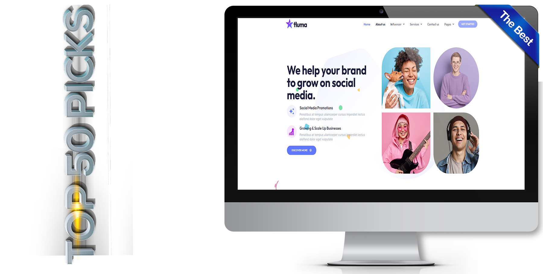 A website design in influencer called fluma