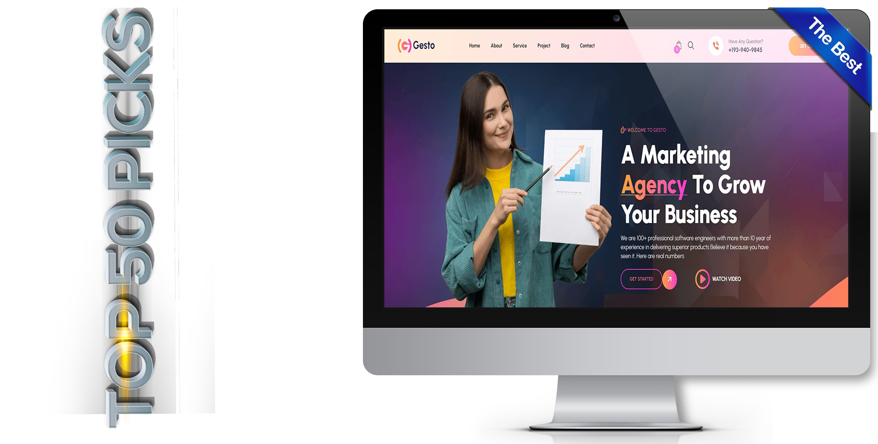 A website design in influencer called gesto