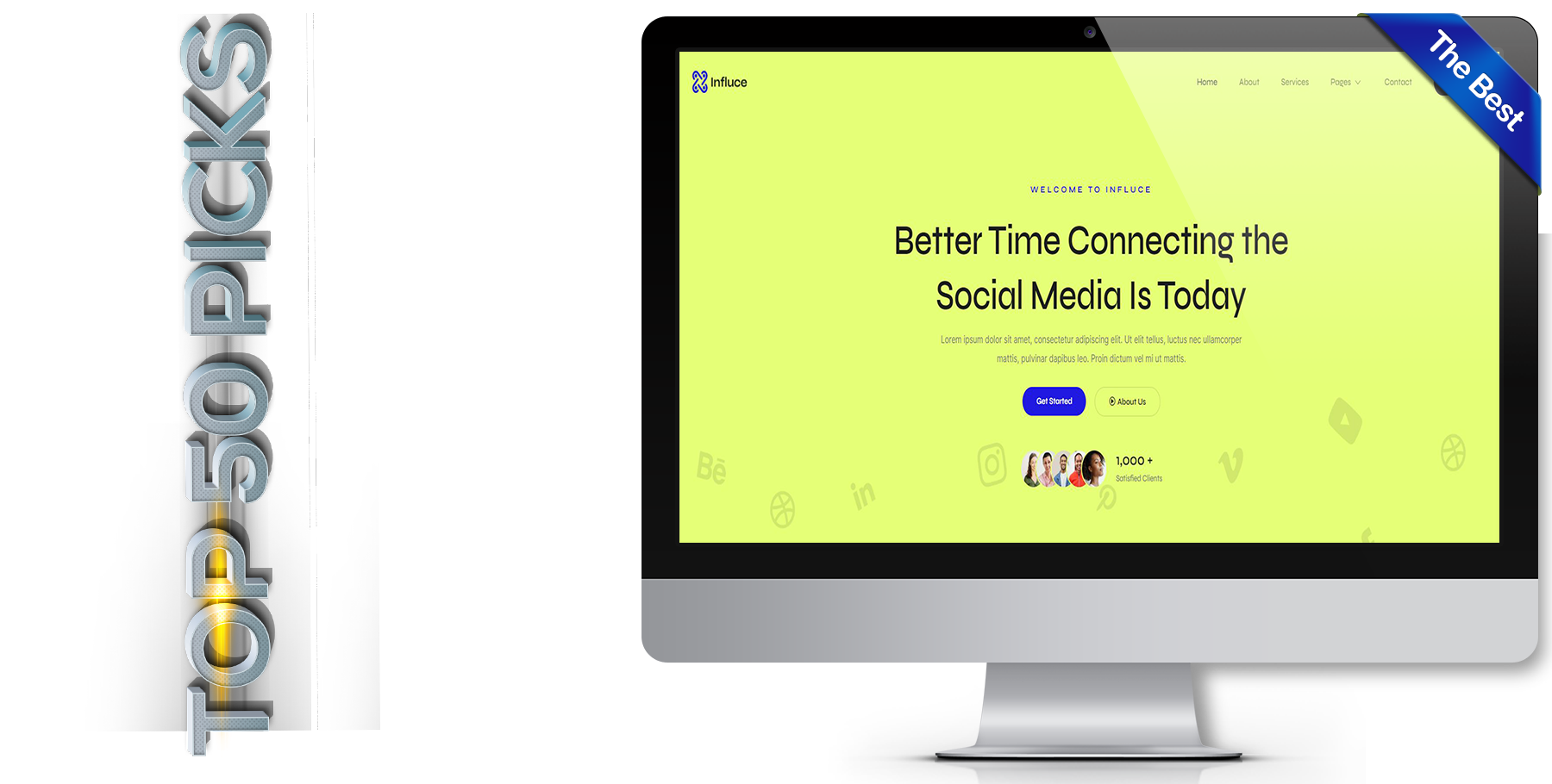 A website design in  influencer called influce