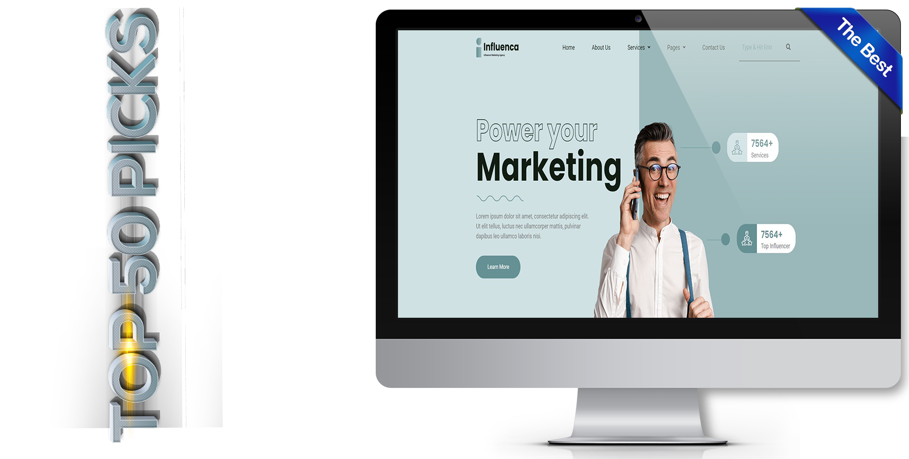 A website design in influencer called influenca