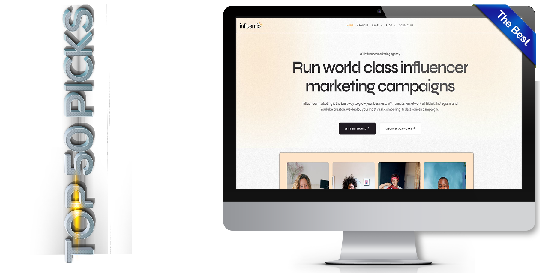 A website design in influencer called influentio