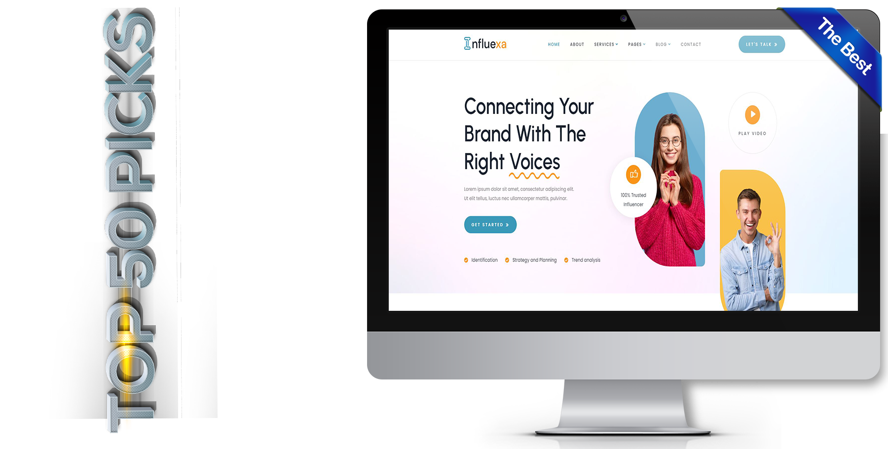 A website design in influencer called influexa