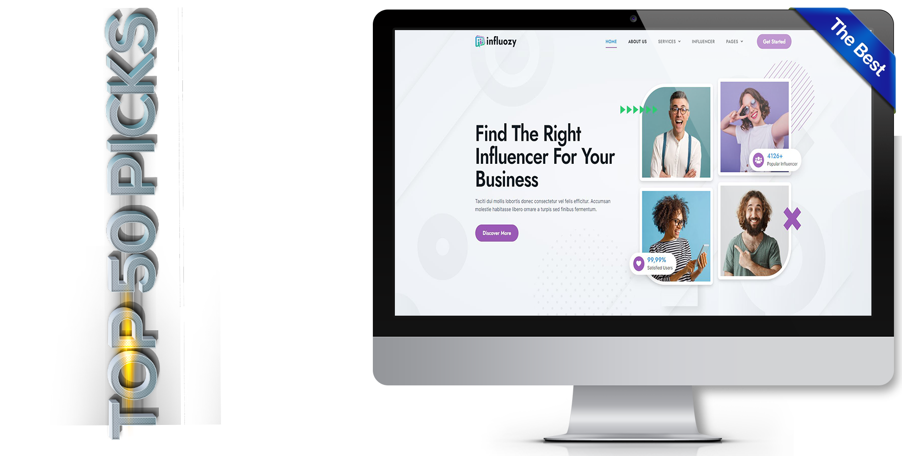 A website design in influencer called influozy