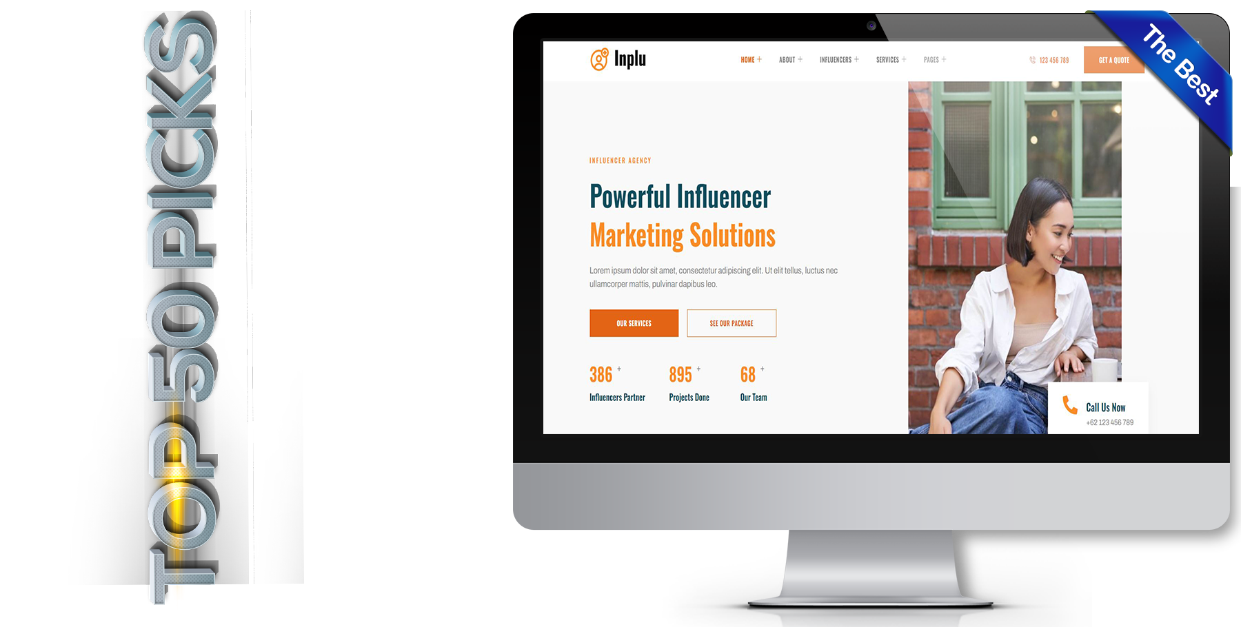A website design in influencer called inplu