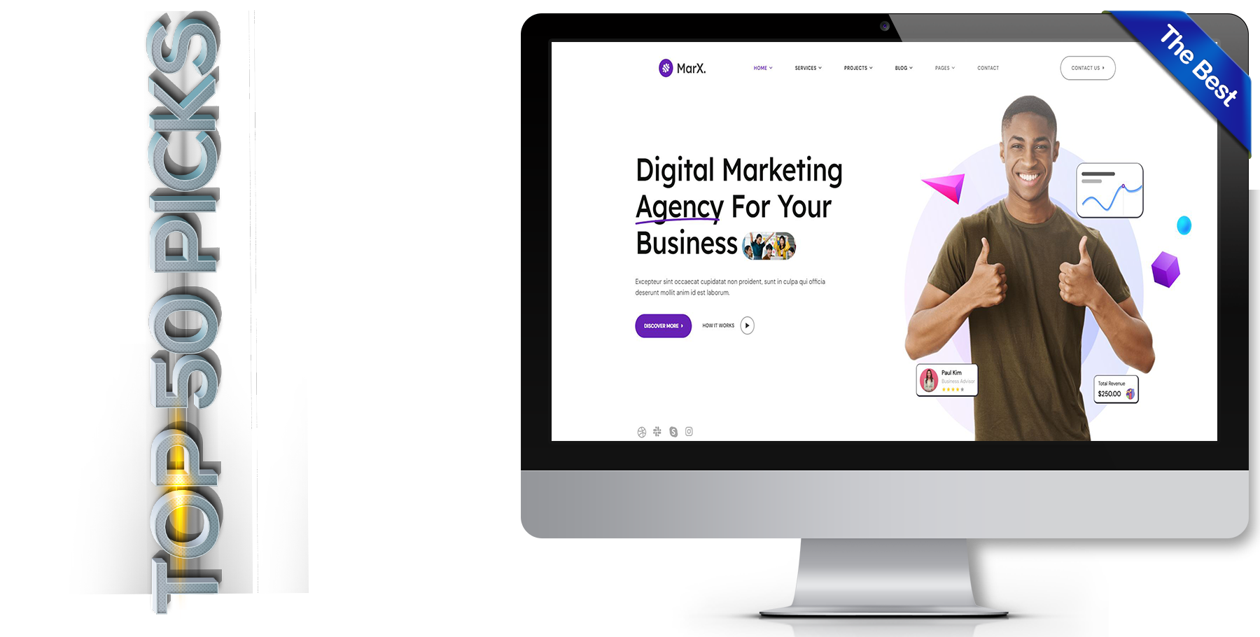 A website design in influencer called marx