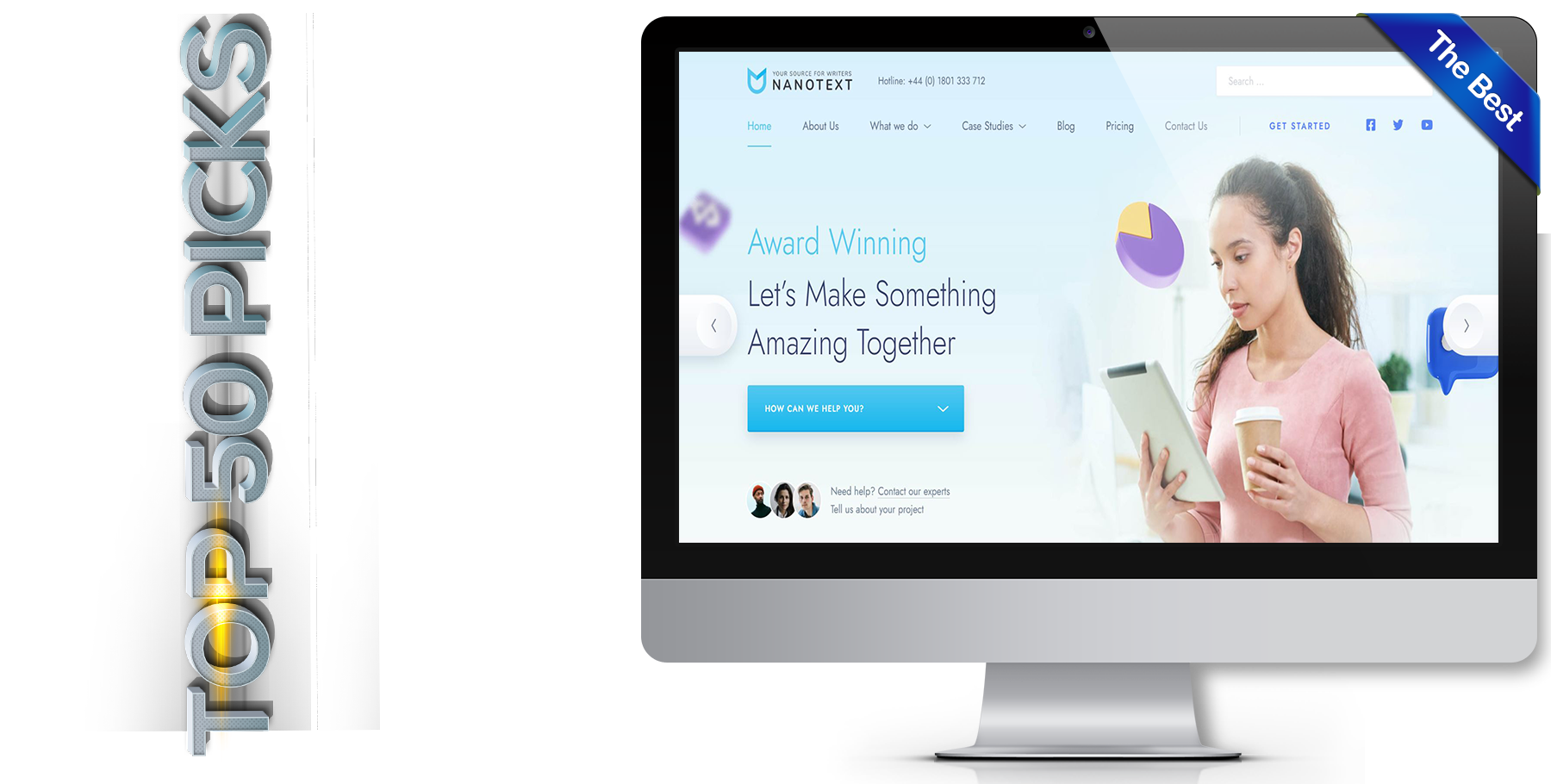A website design in influencer called nanotext