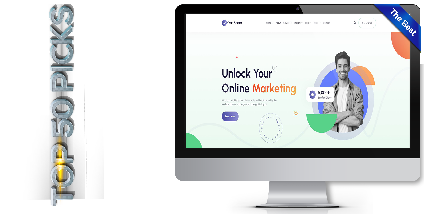 A website design in influencer called optiboom