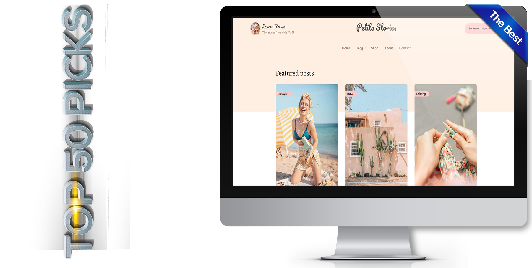 A website design in influencer called petite stories