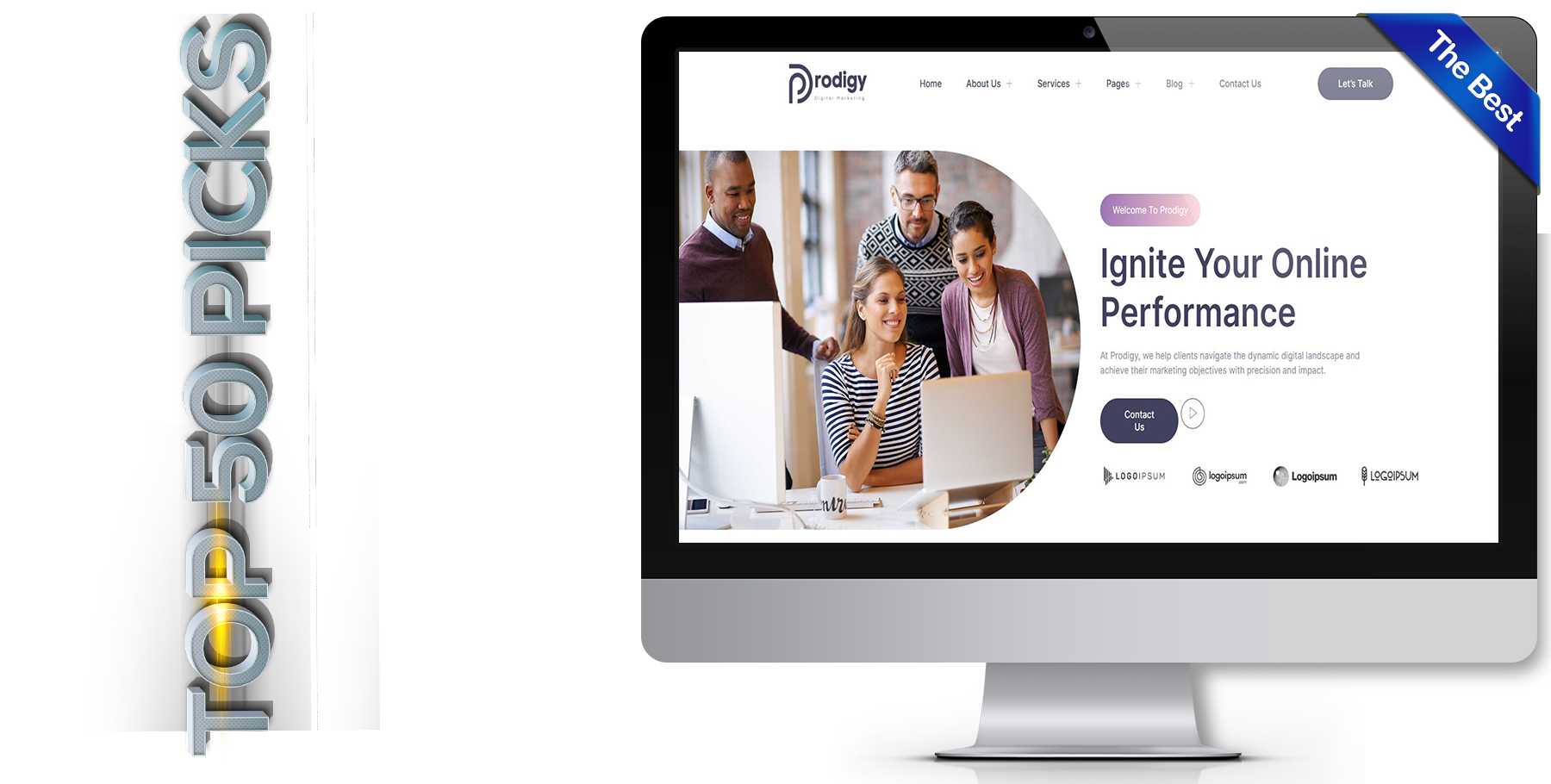 A website design in influencer called prodigy