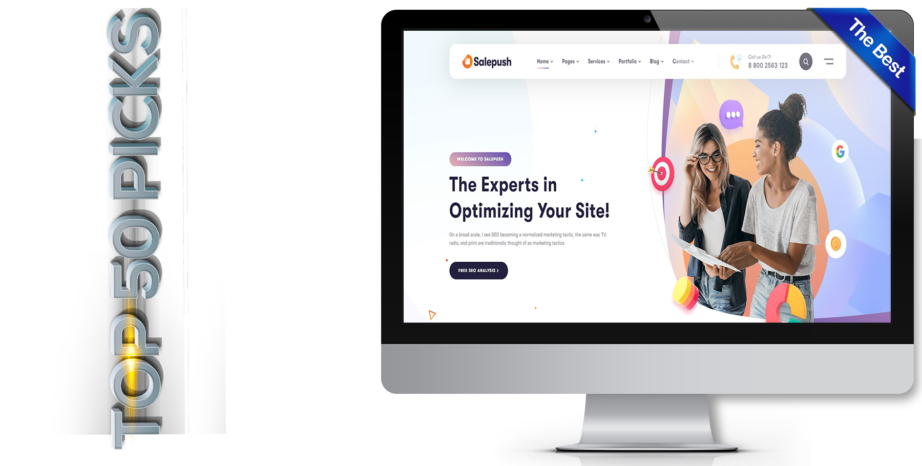 A website design in influencer called salepush