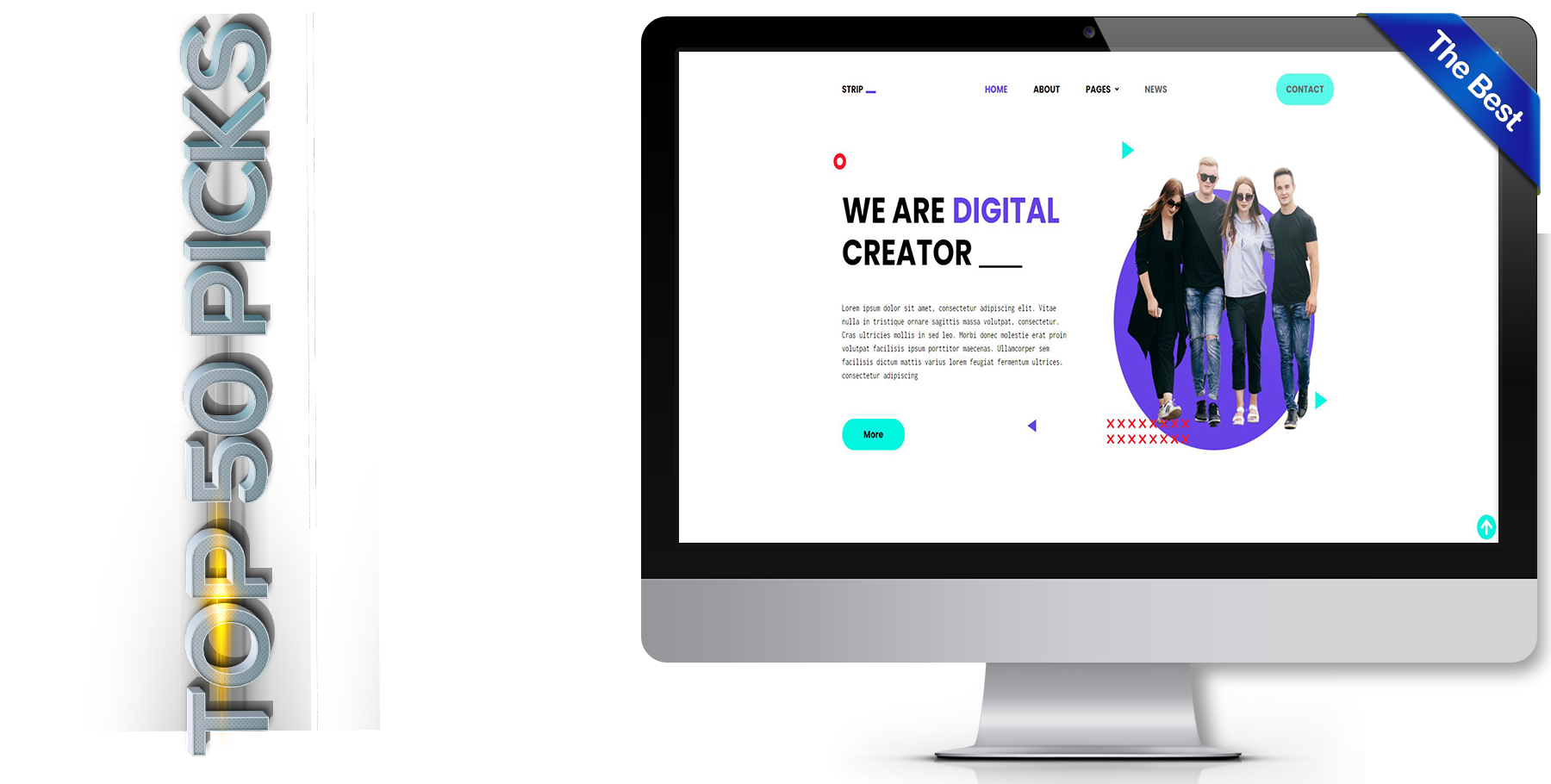 A website design in influencer called strip