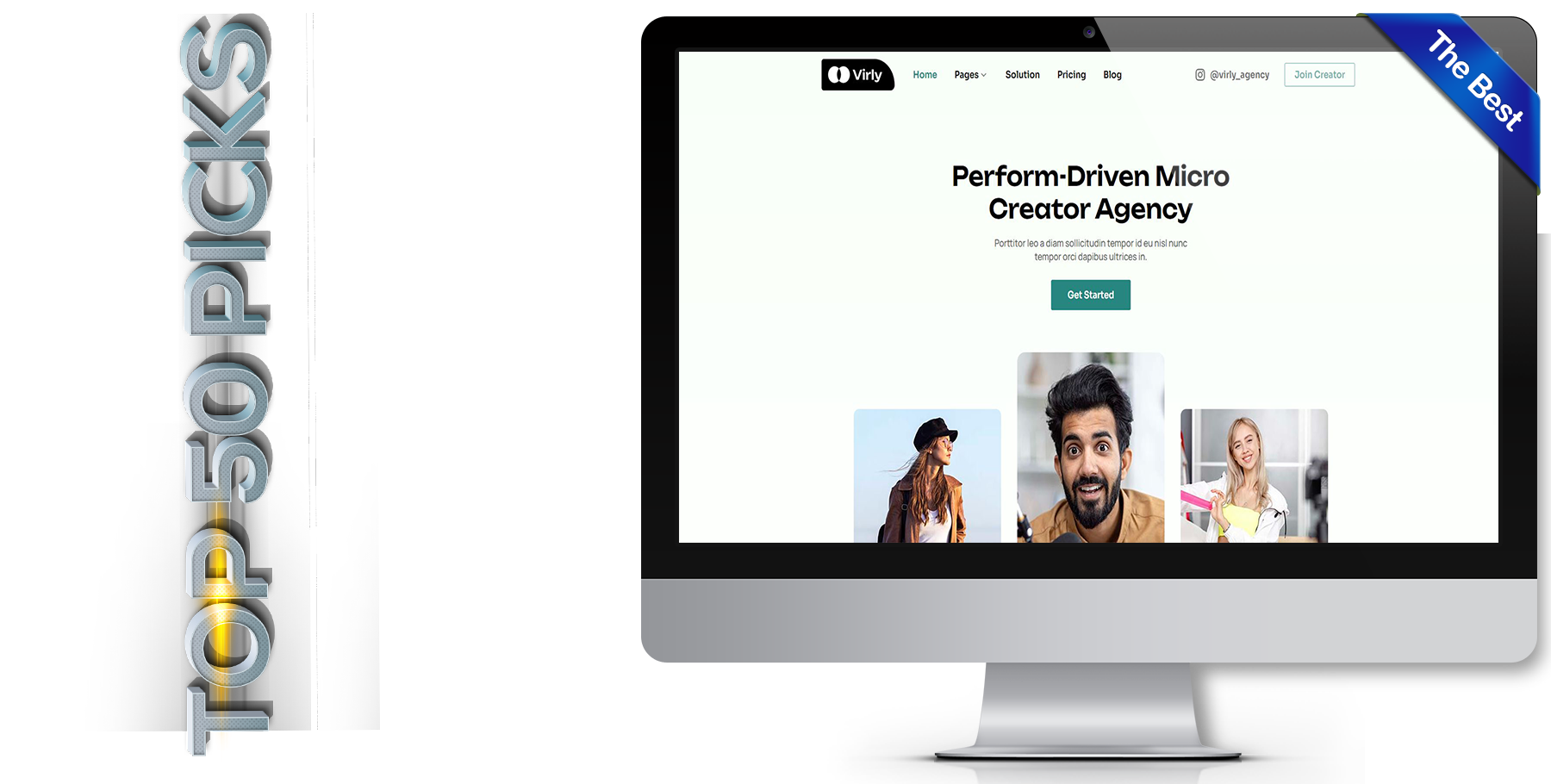 A website design in influencer called virly