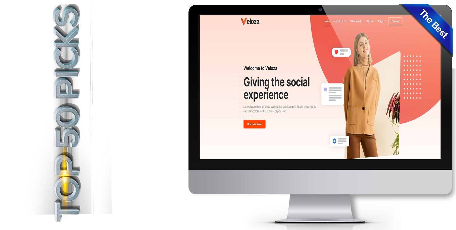 A website design in influencer called veloza