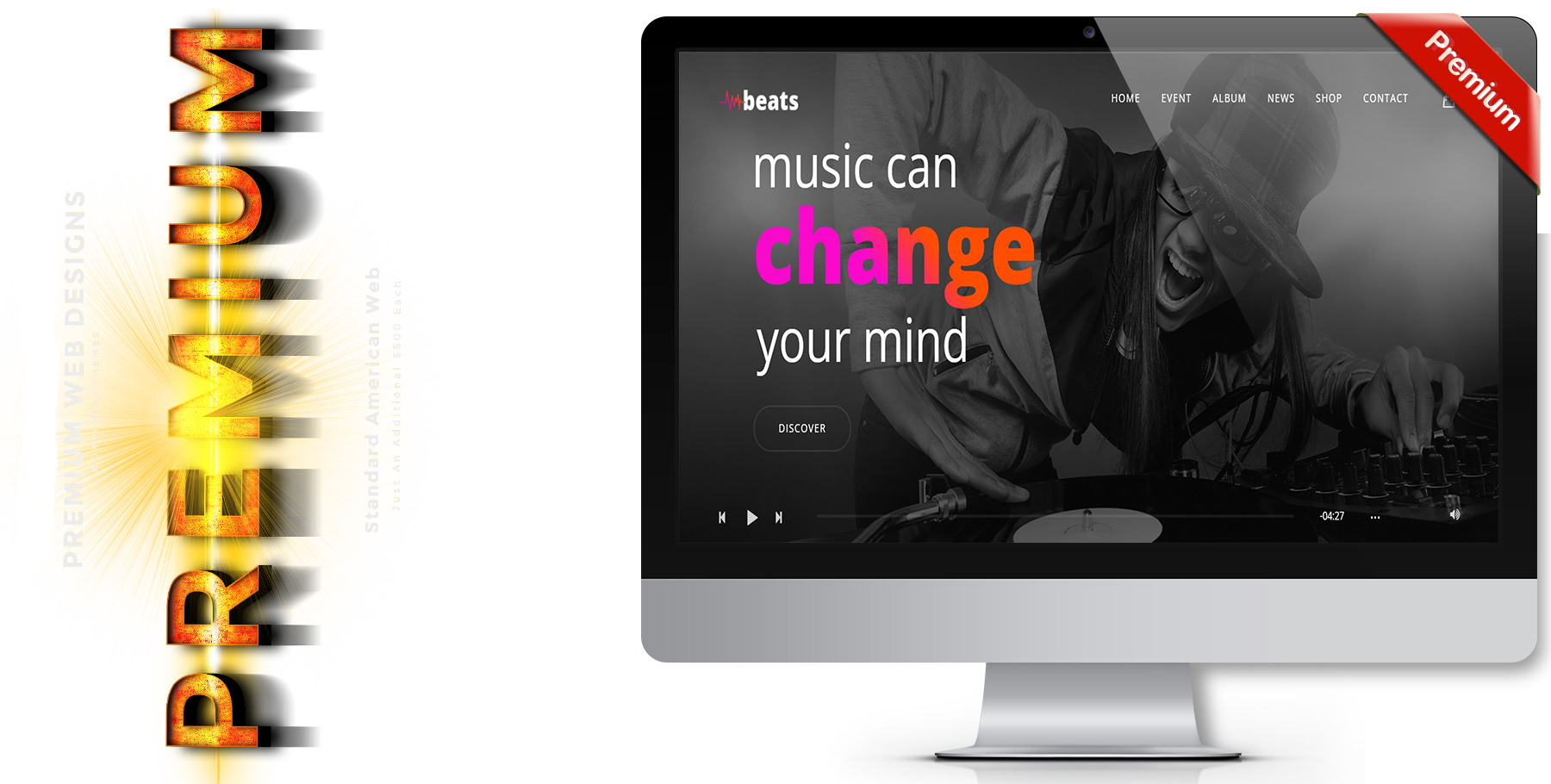 A website design in music