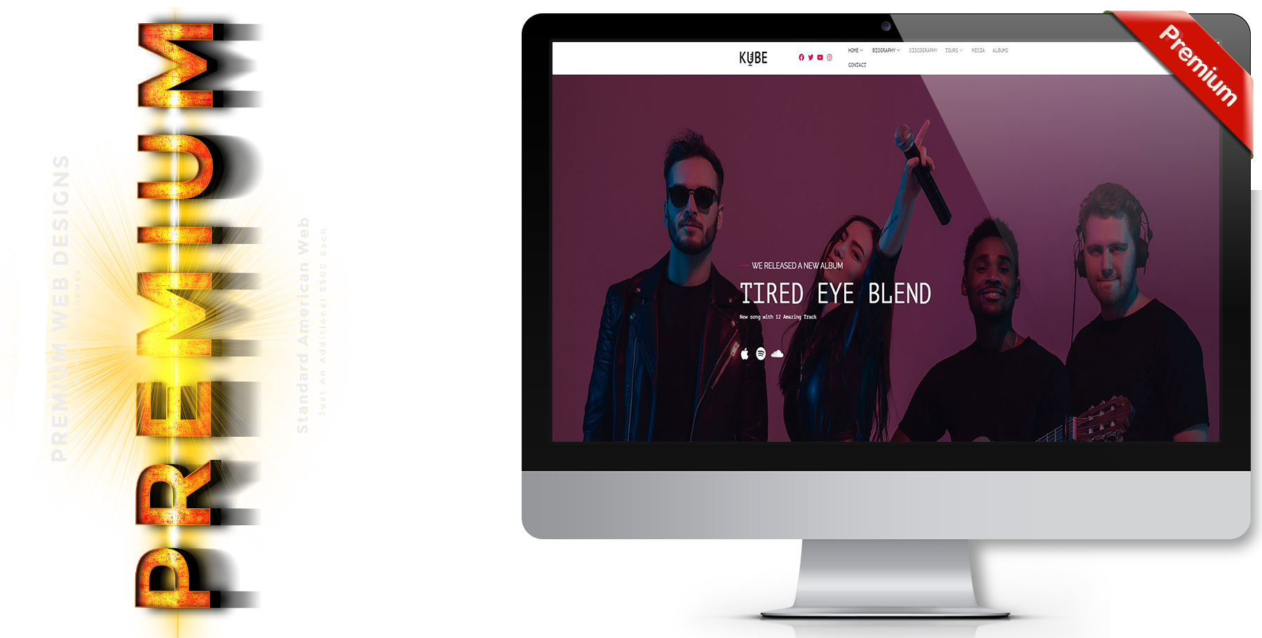 A website design in music