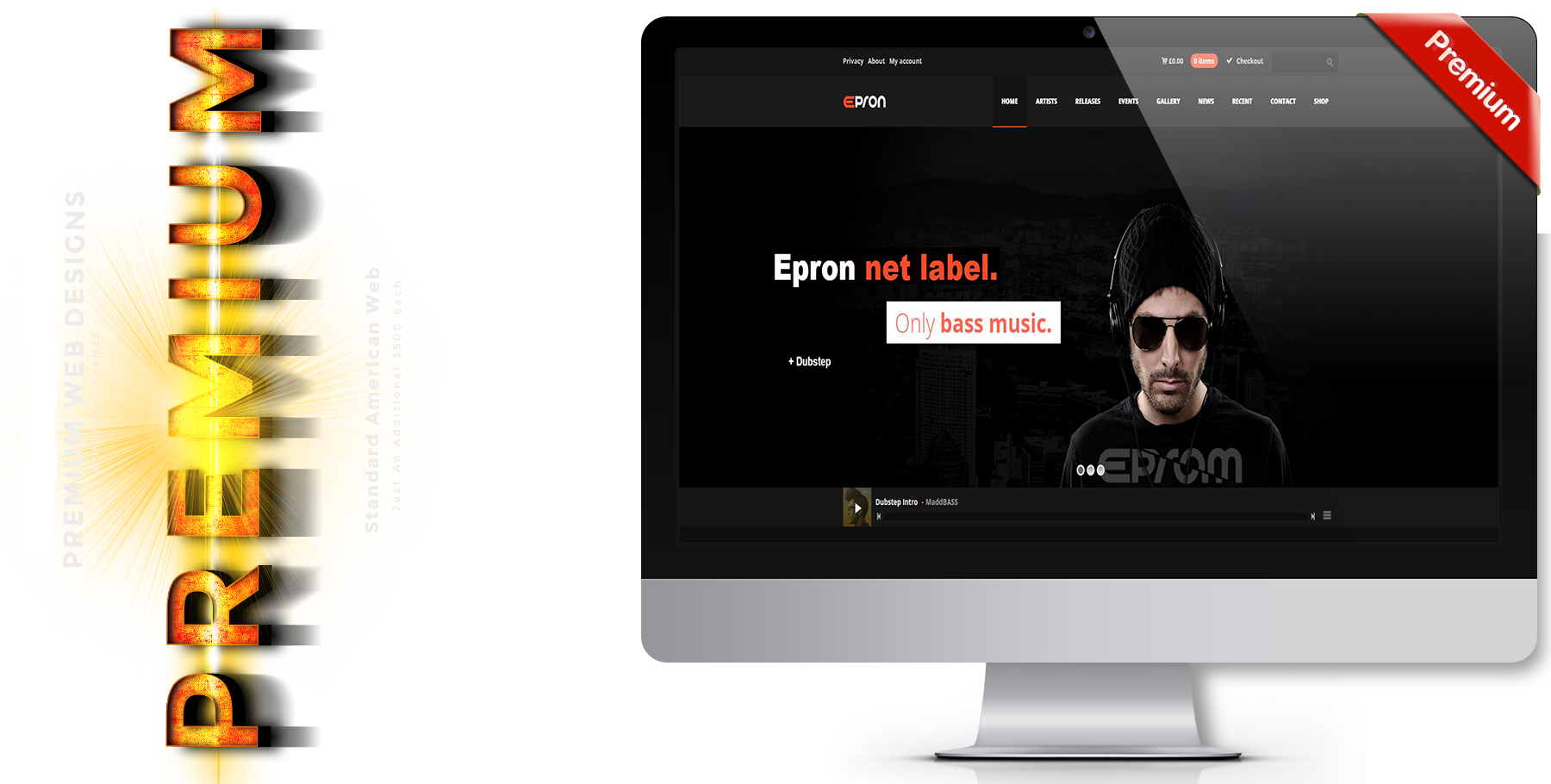 A website design in music