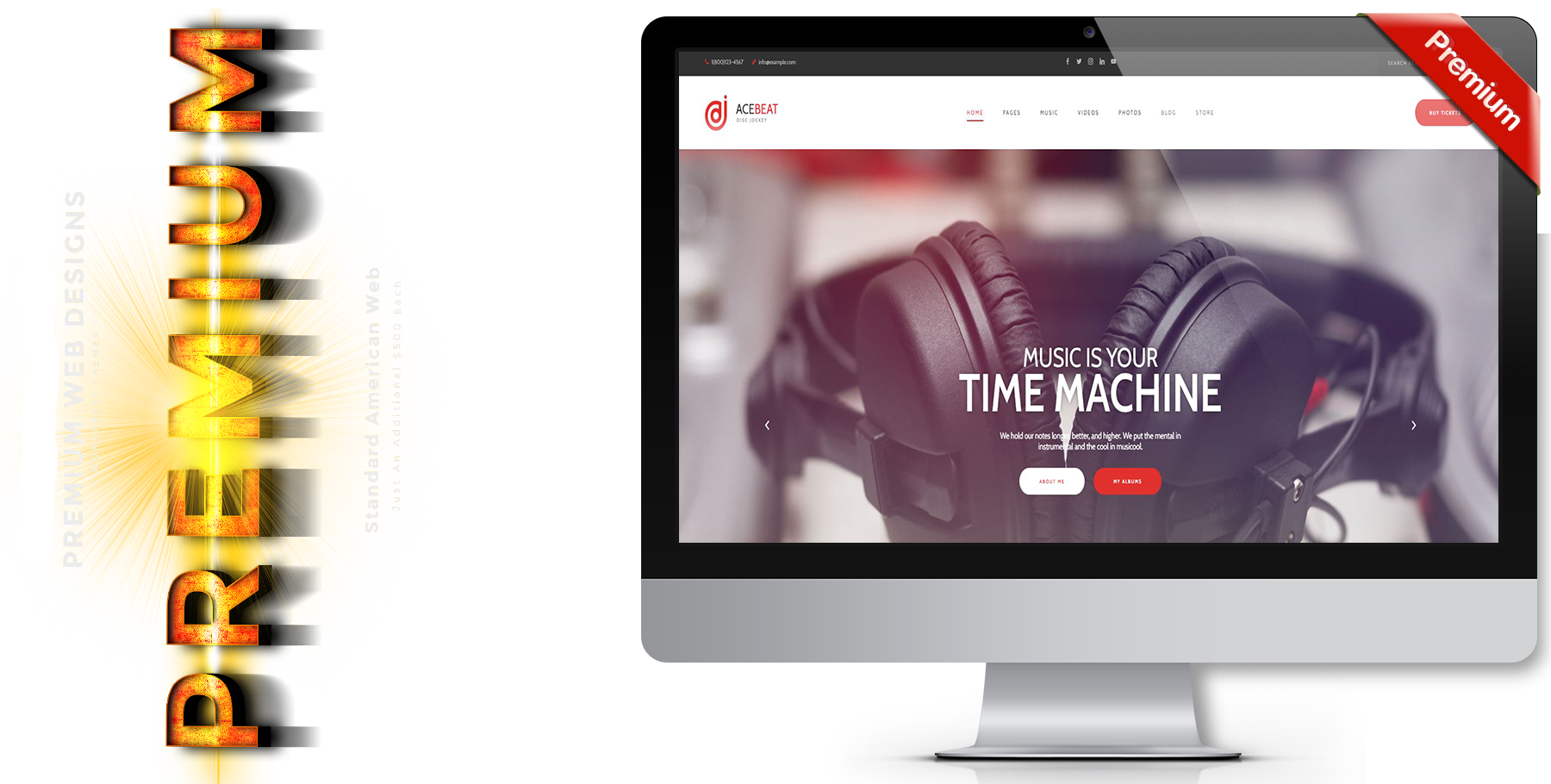 A website design in music