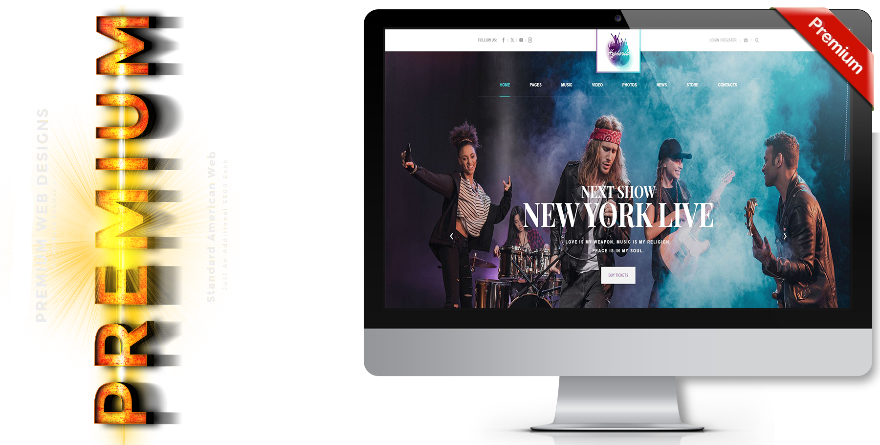A website design in music