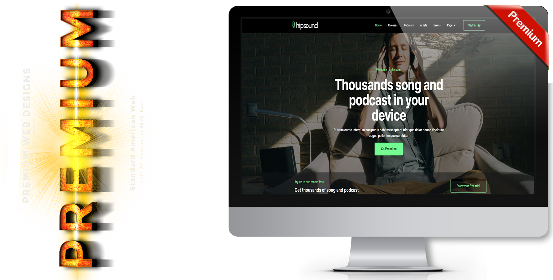 A website design in music