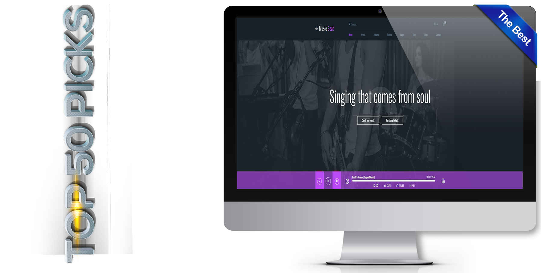 A website design in music called MusicBeat