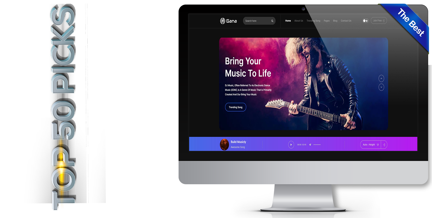 A website design in music called gana