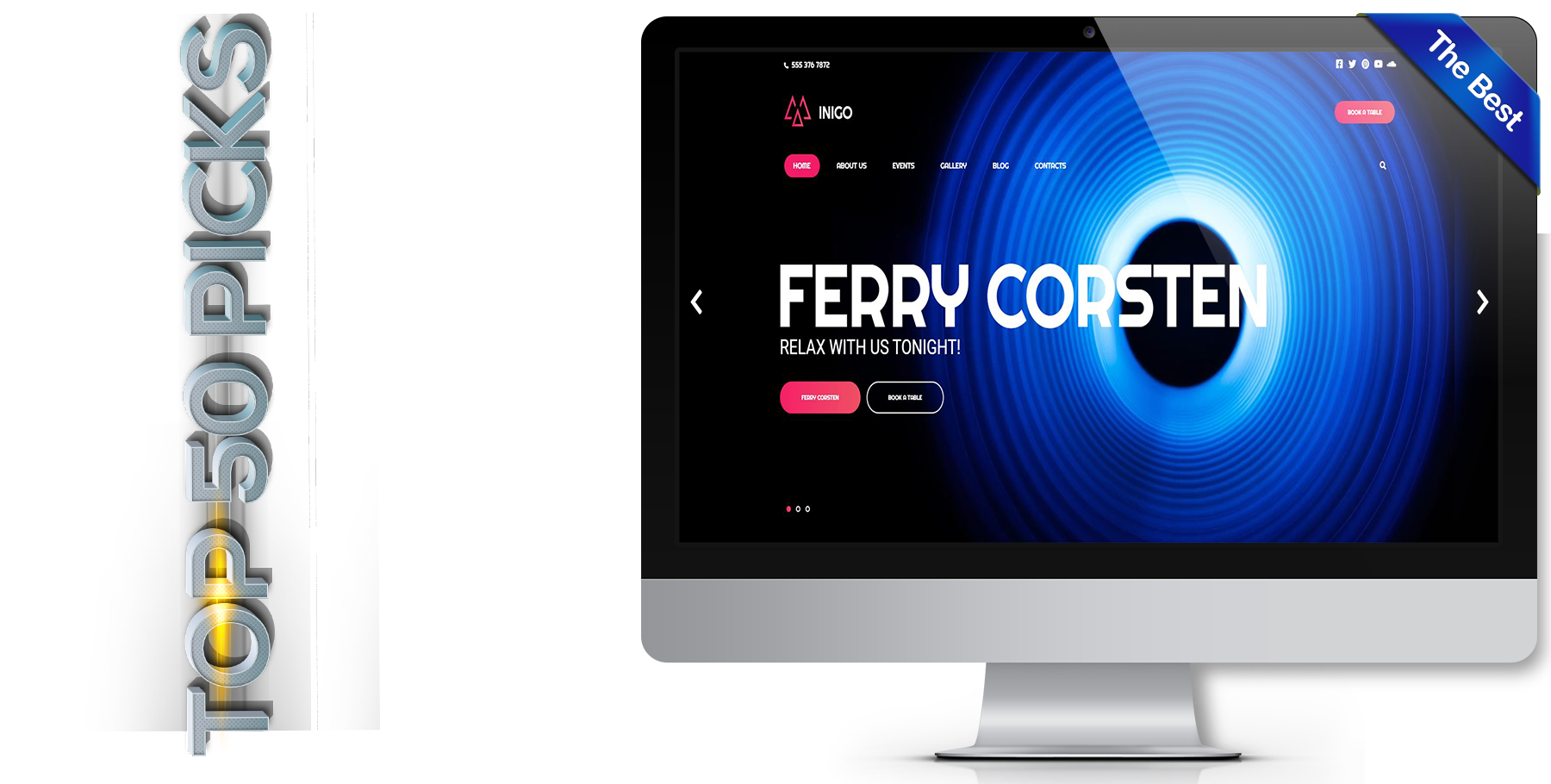 A website design in music called inigo