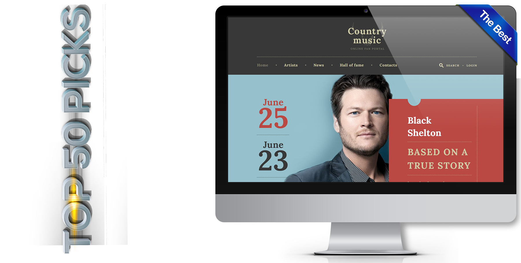 A website design in music called country music