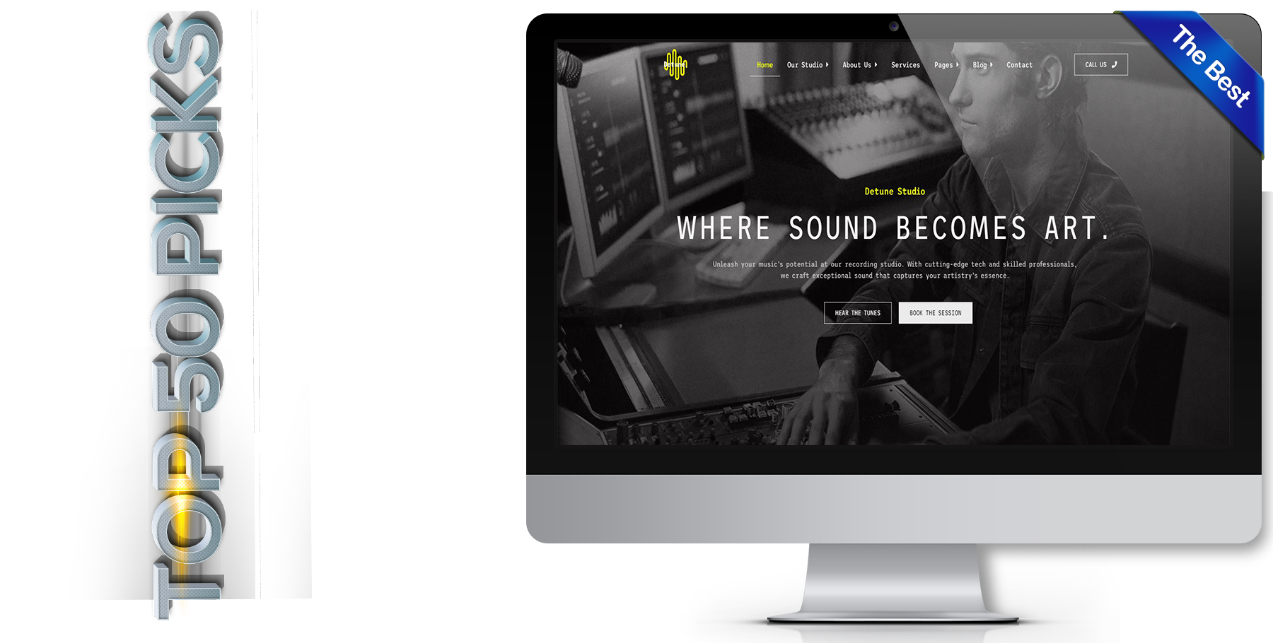 A website design in music called Detune 