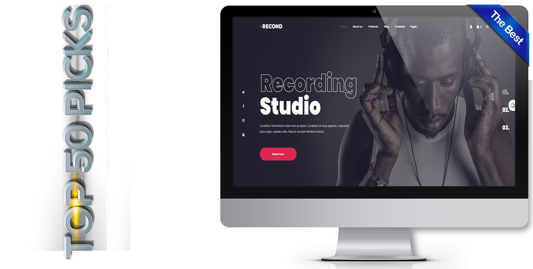 A website design in music called recond