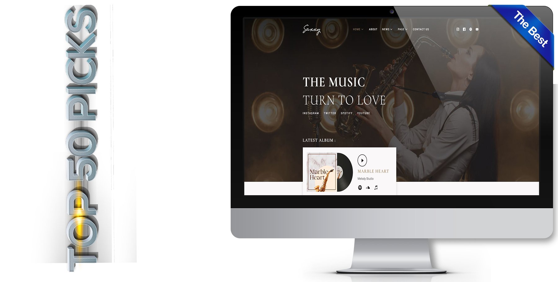 A website design in music called saxxy