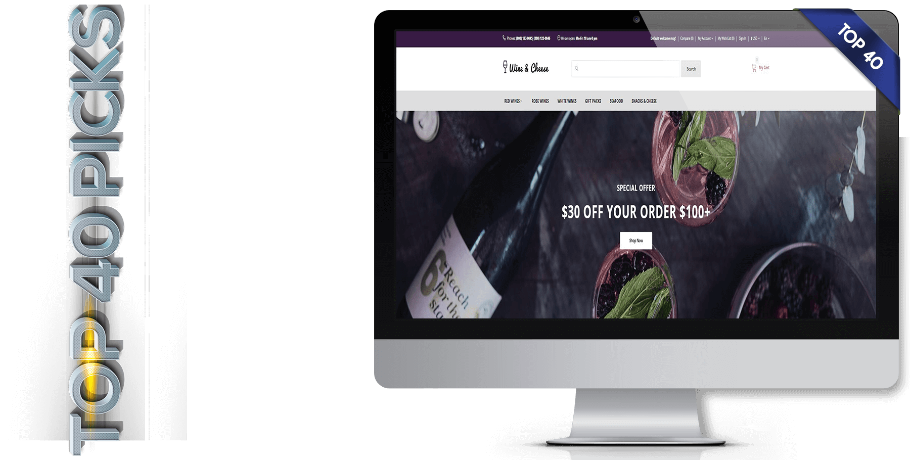 A website design called 'Wine & Cheese'