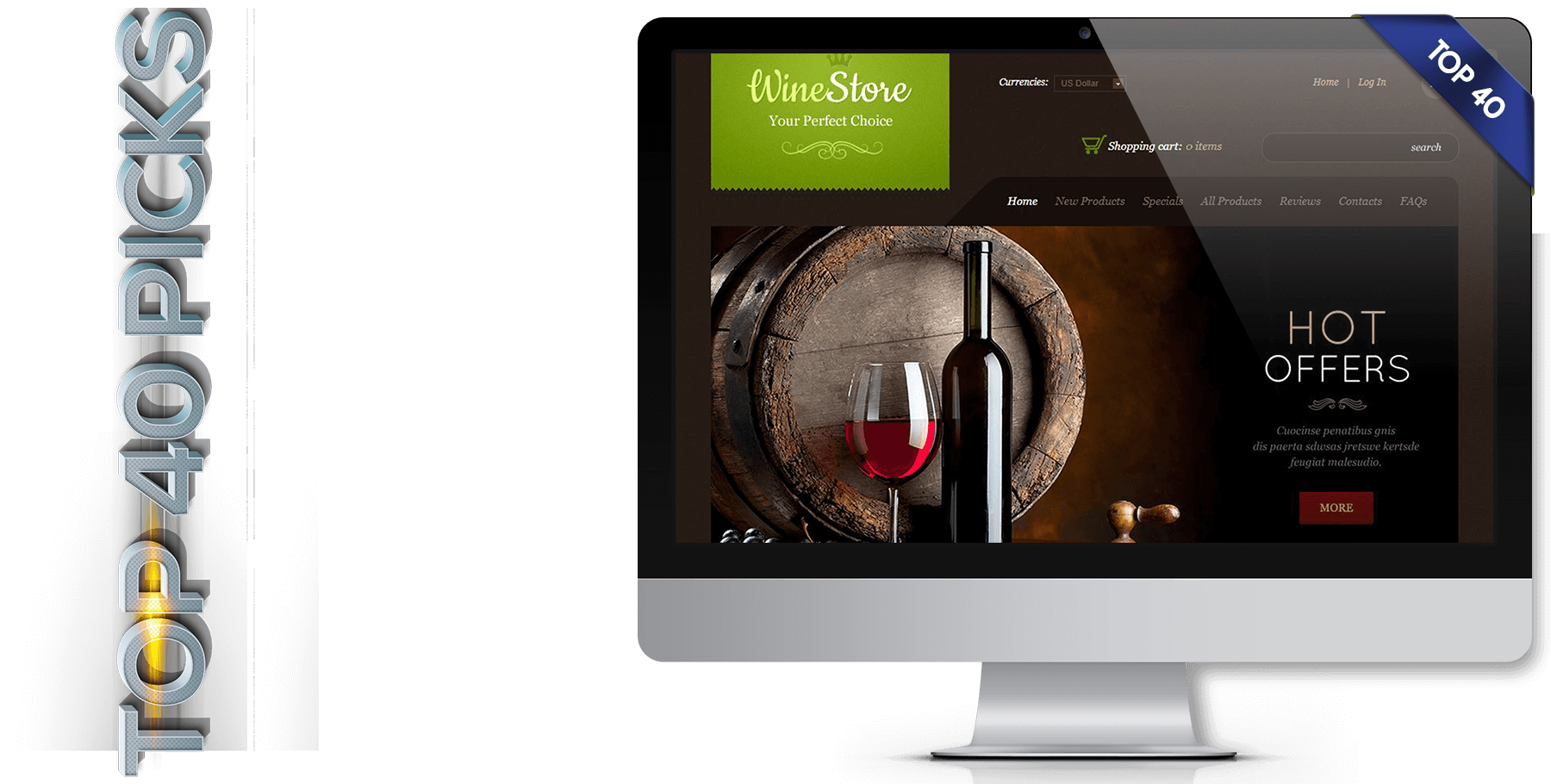 A website design called Wine Store